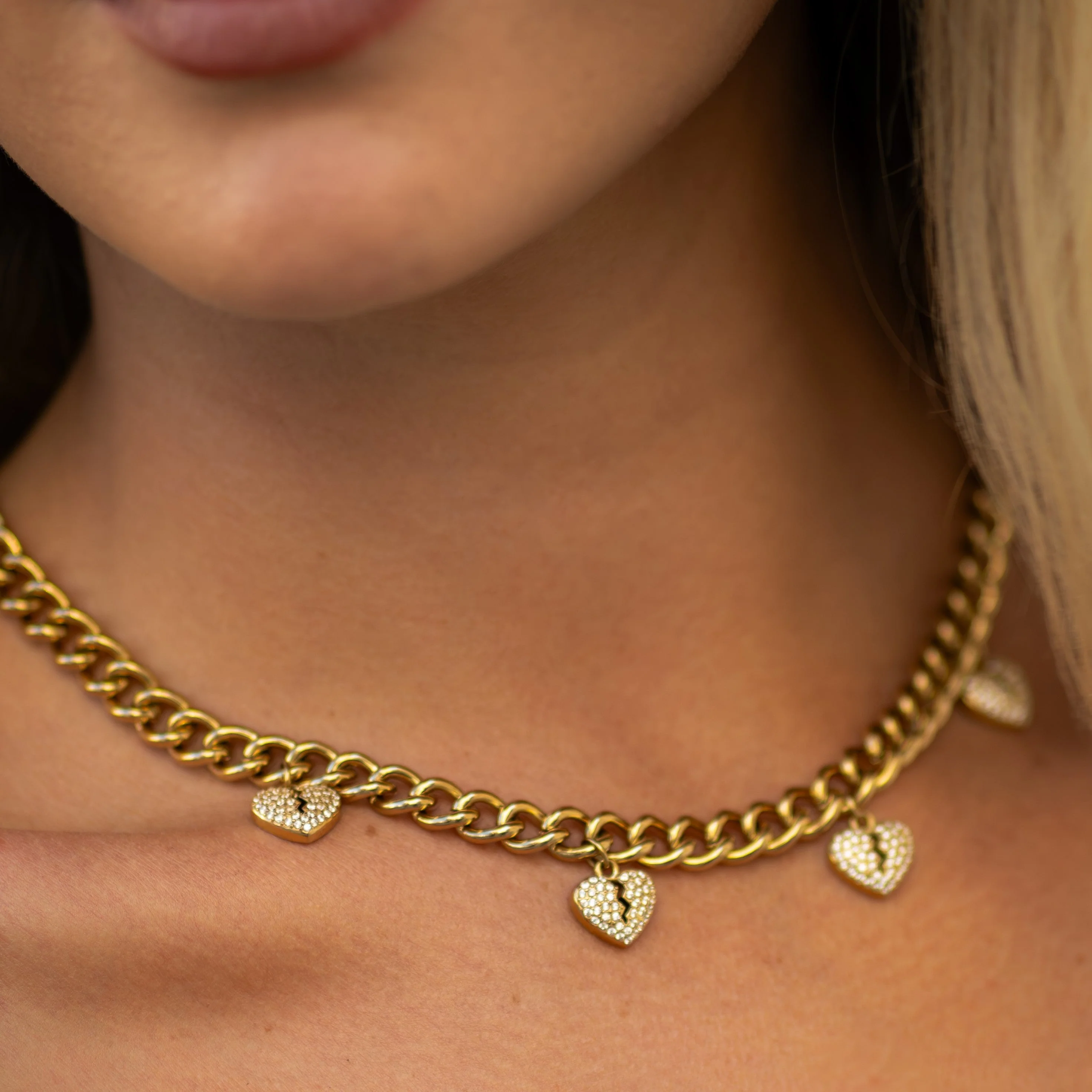 Broken Hearts Necklace - Gold RG1008G - Image 8