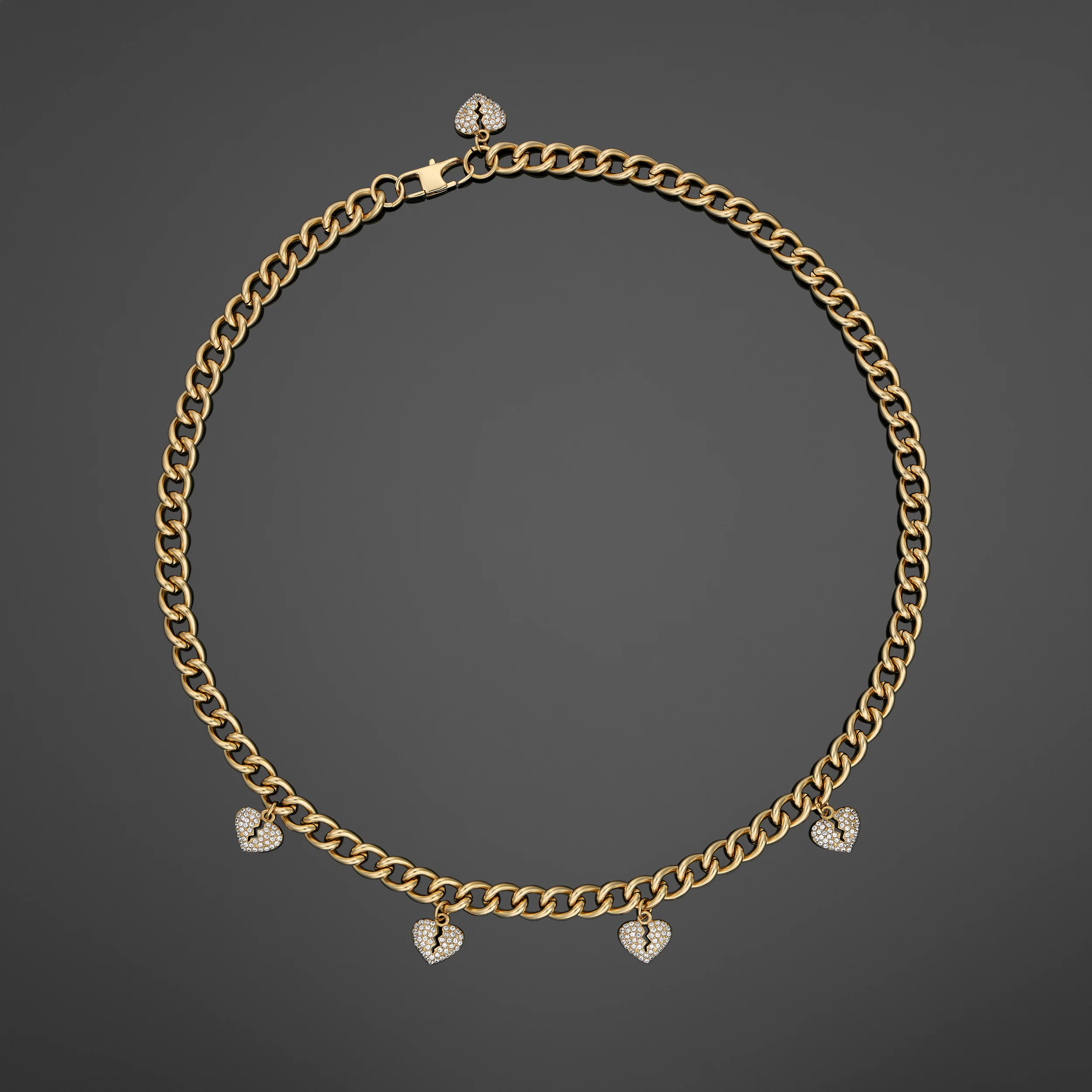 Broken Hearts Necklace - Gold RG1008G - Image 9