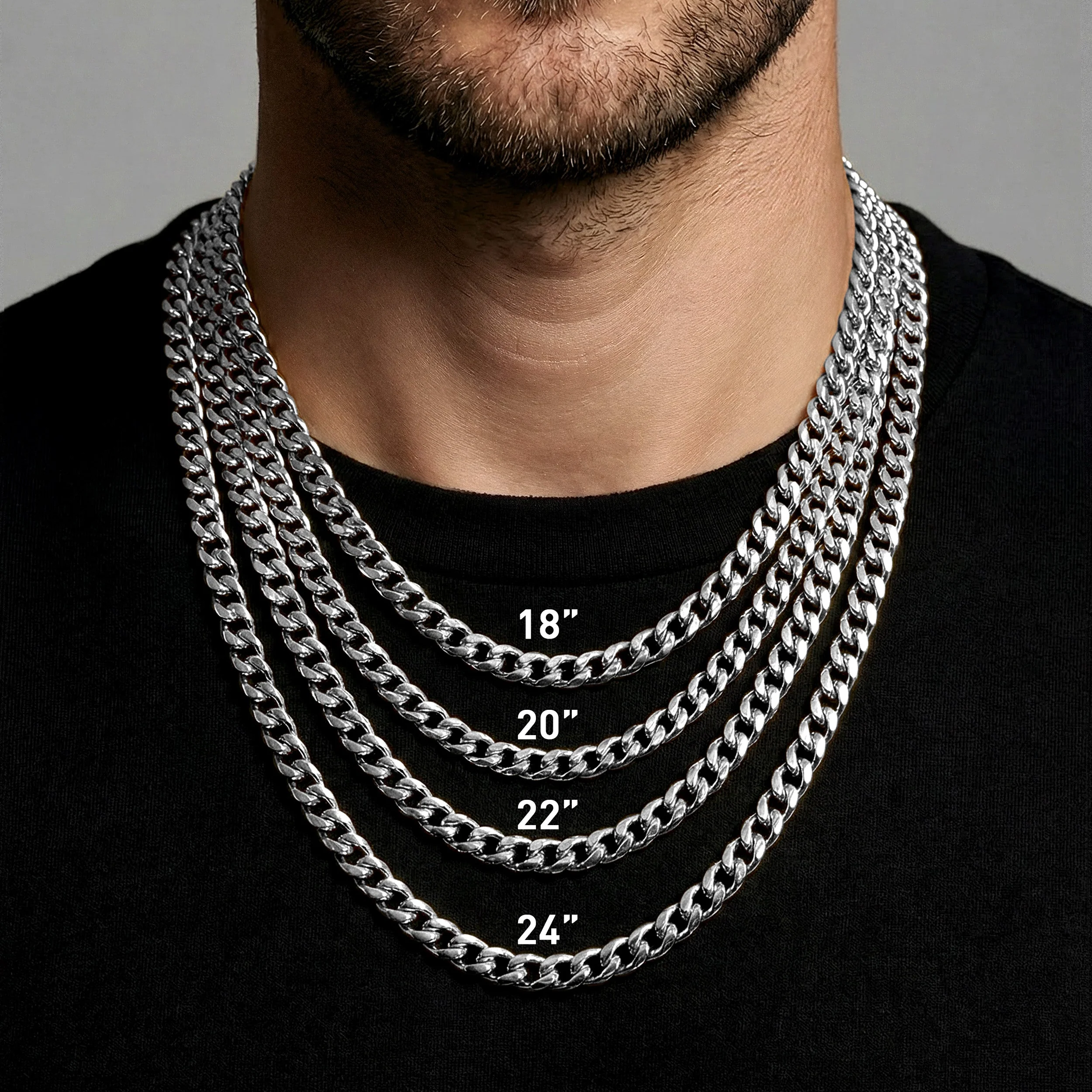 Cuban Link Chain 10mm - Silver RG165 - Image 5