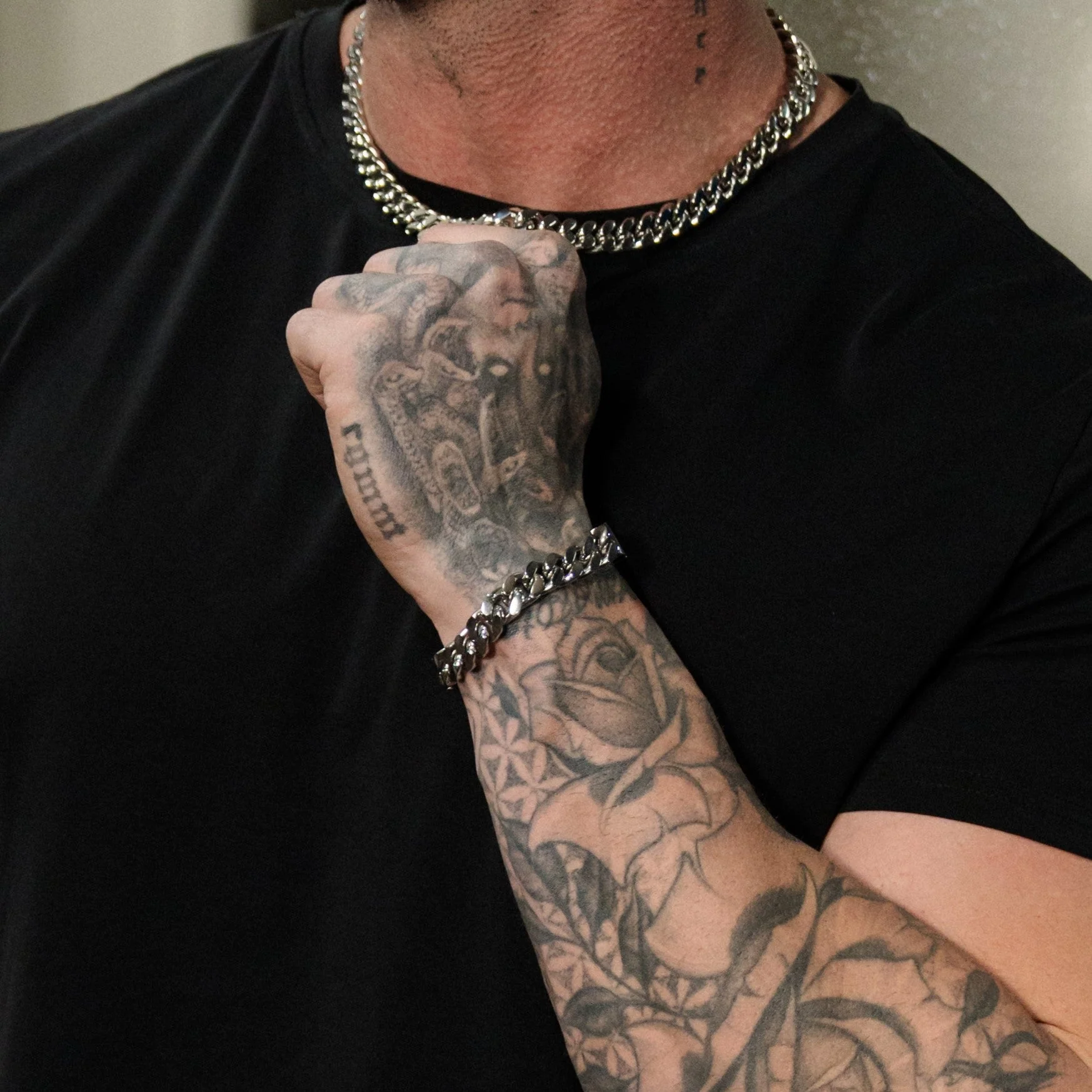 The Beveled Cuban Bracelet 11mm - Silver RG3006 - Image 6