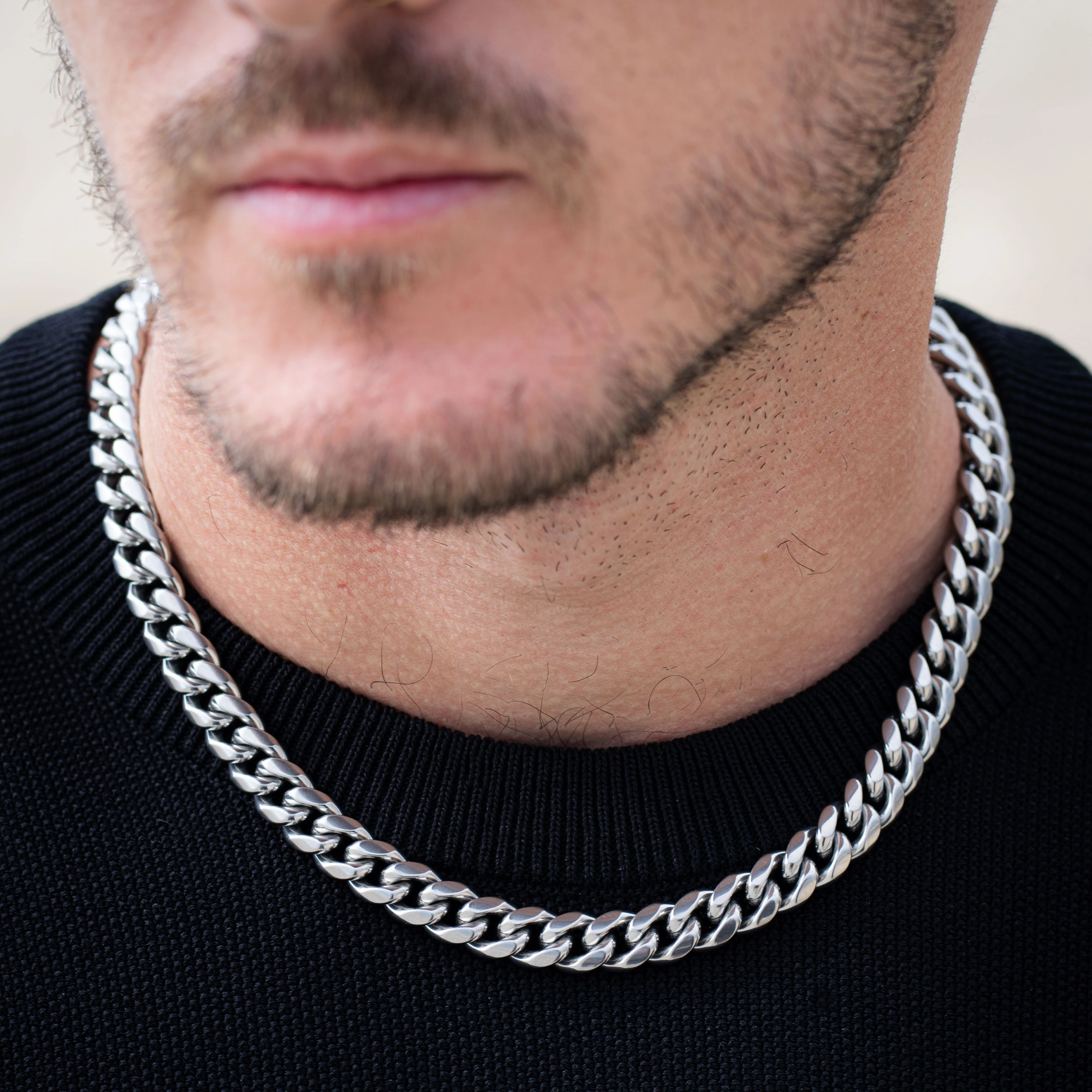 Cuban Link Chain 10mm - Silver RG165 - Image 3