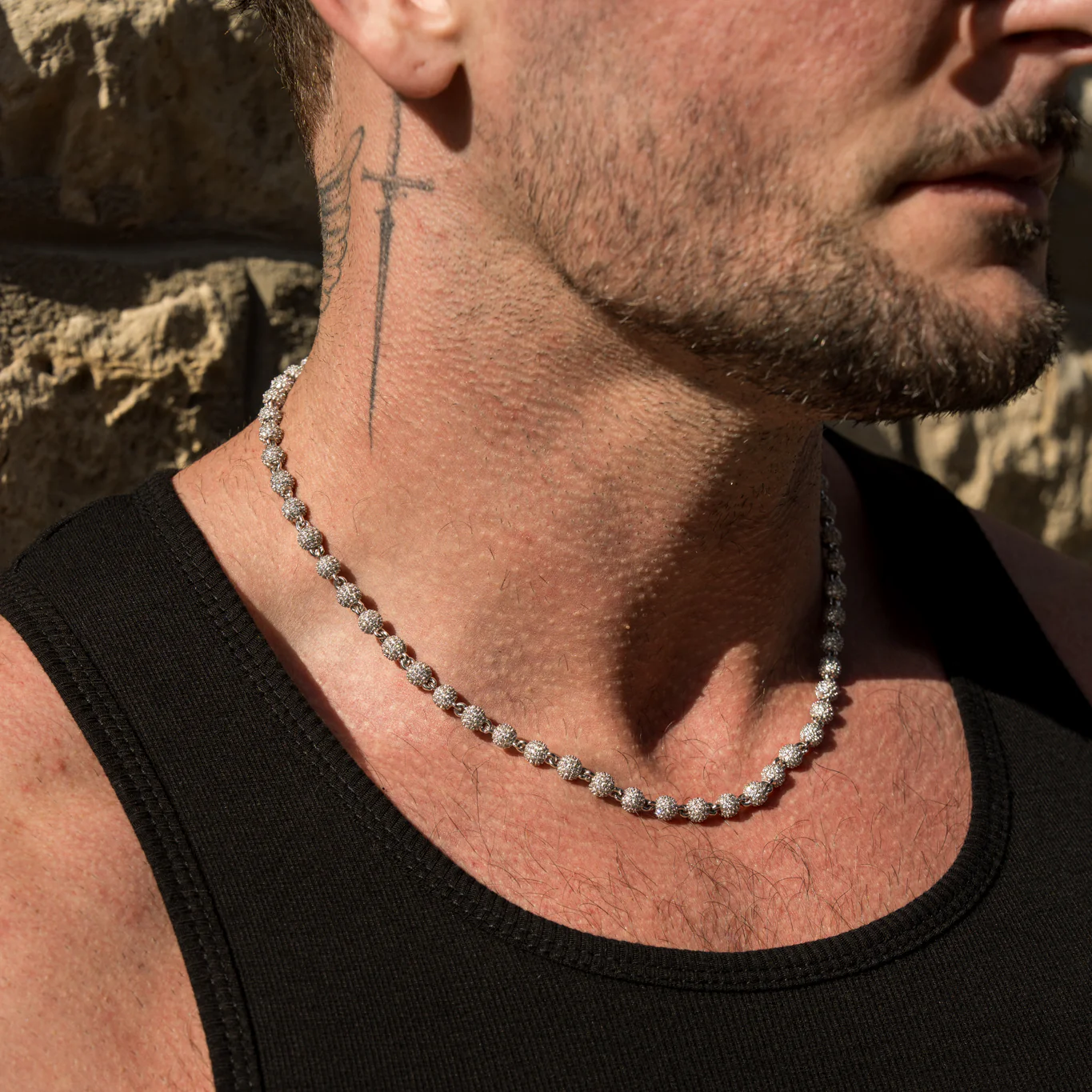 Iced Sphere Chain - Silver RG1028S - Image 3