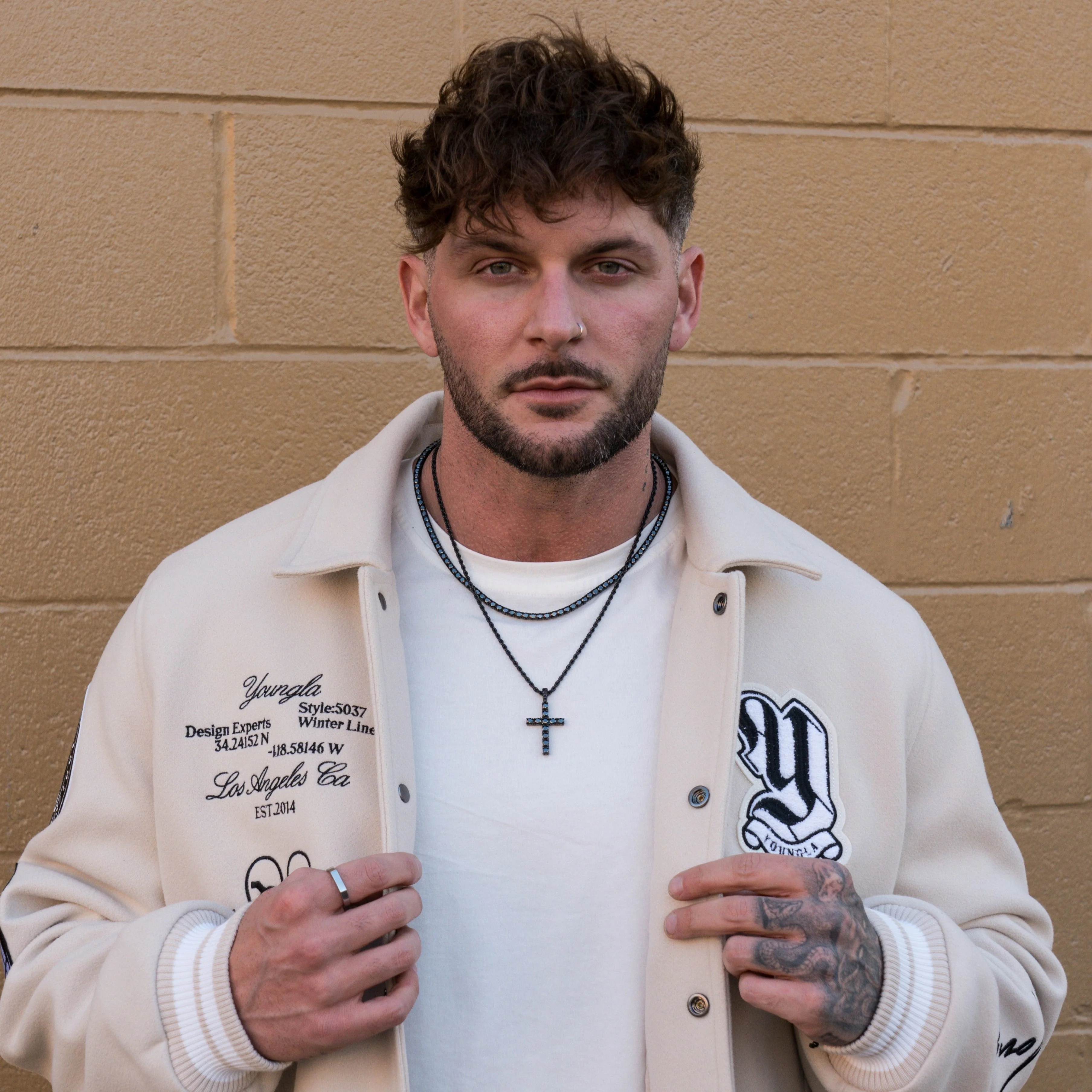 Iced Cross Pendant - Black RG188B - Image 3