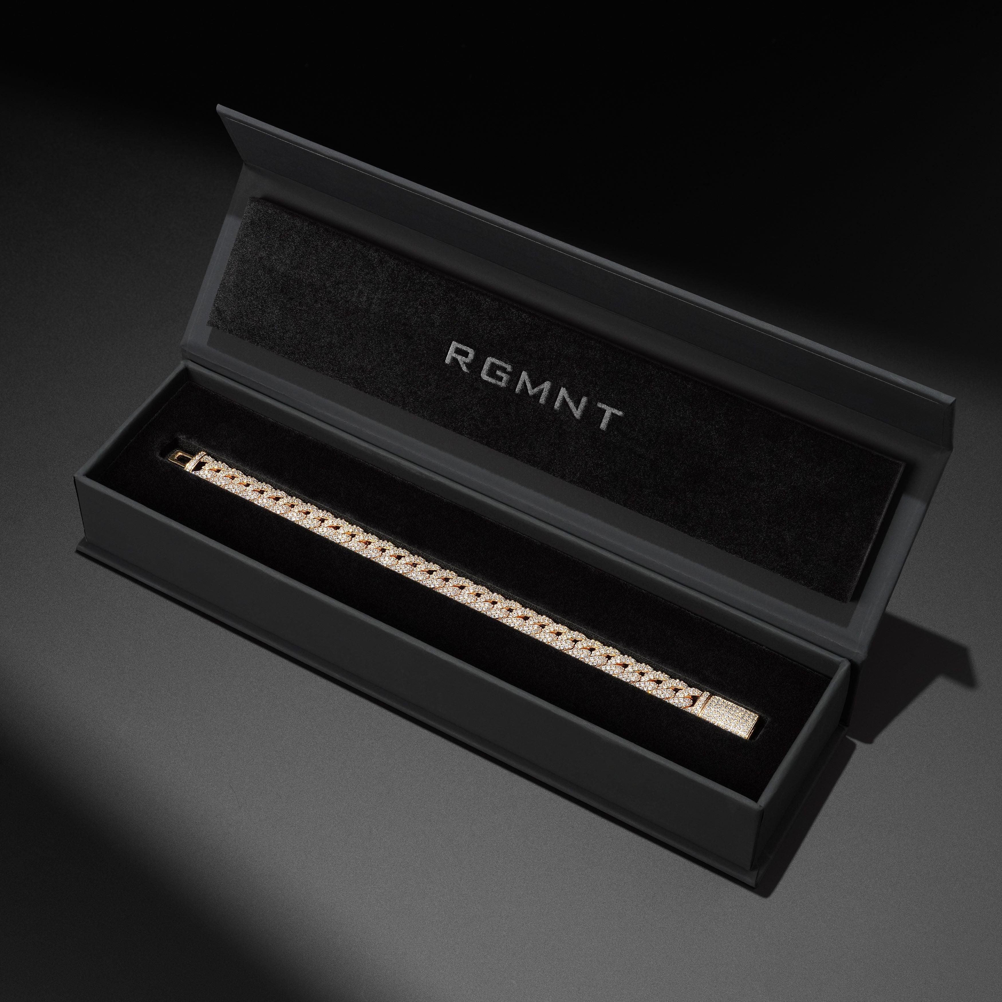 Iced Cuban Bracelet 10mm - Gold RG361 - Image 3