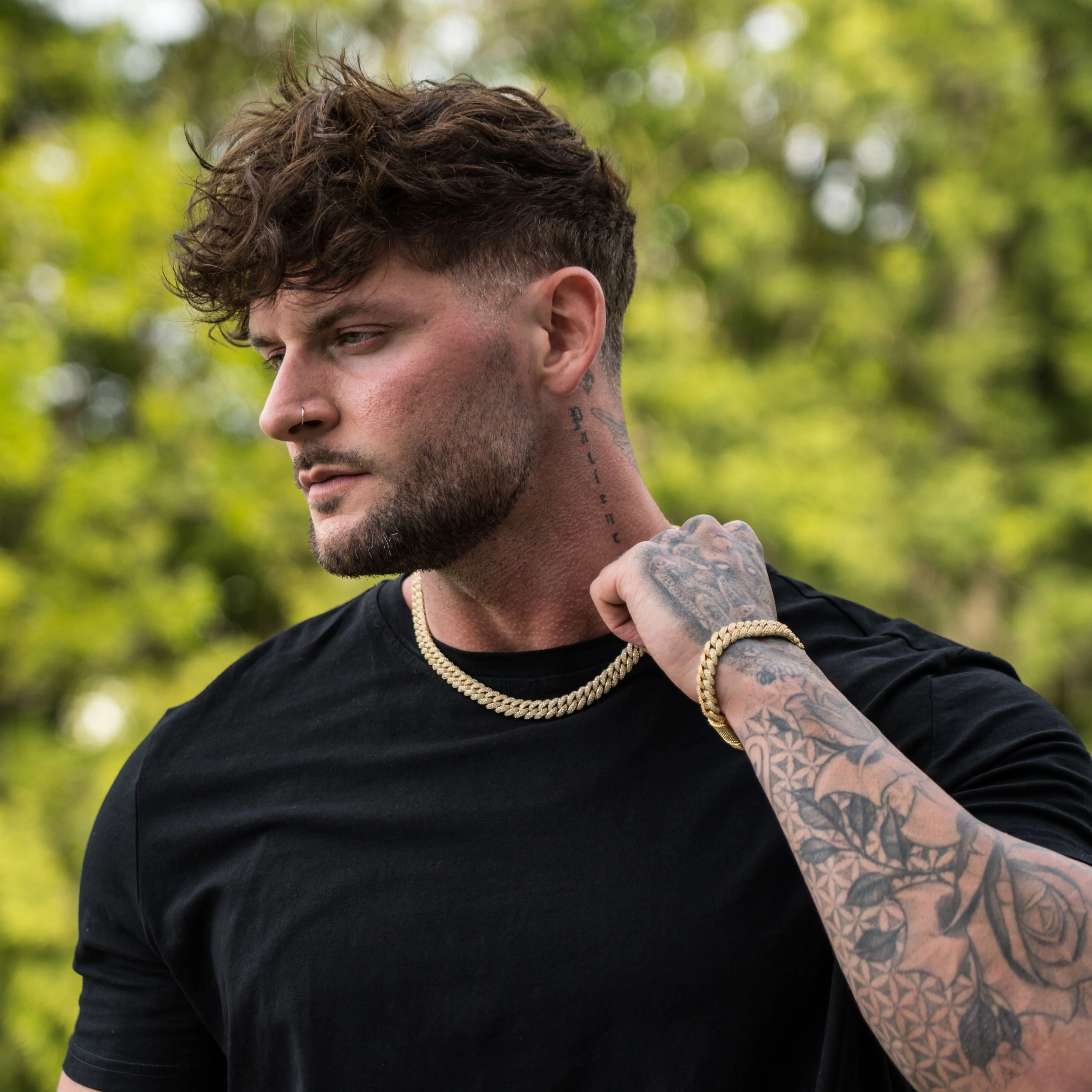 Iced Cuban Bracelet 10mm - Gold RG361 - Image 5