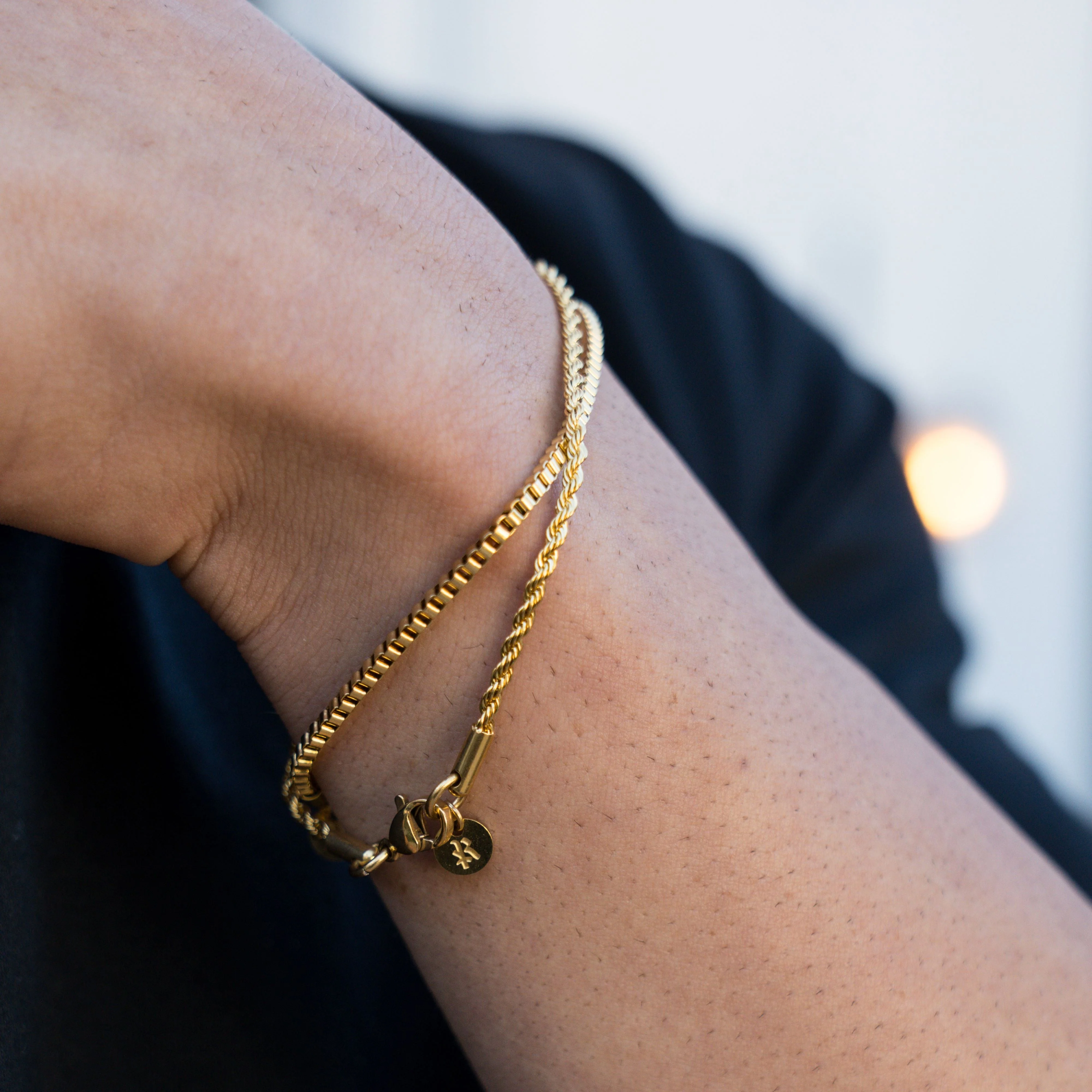 Minimal Rope Bracelet - Gold RG378 - Image 3