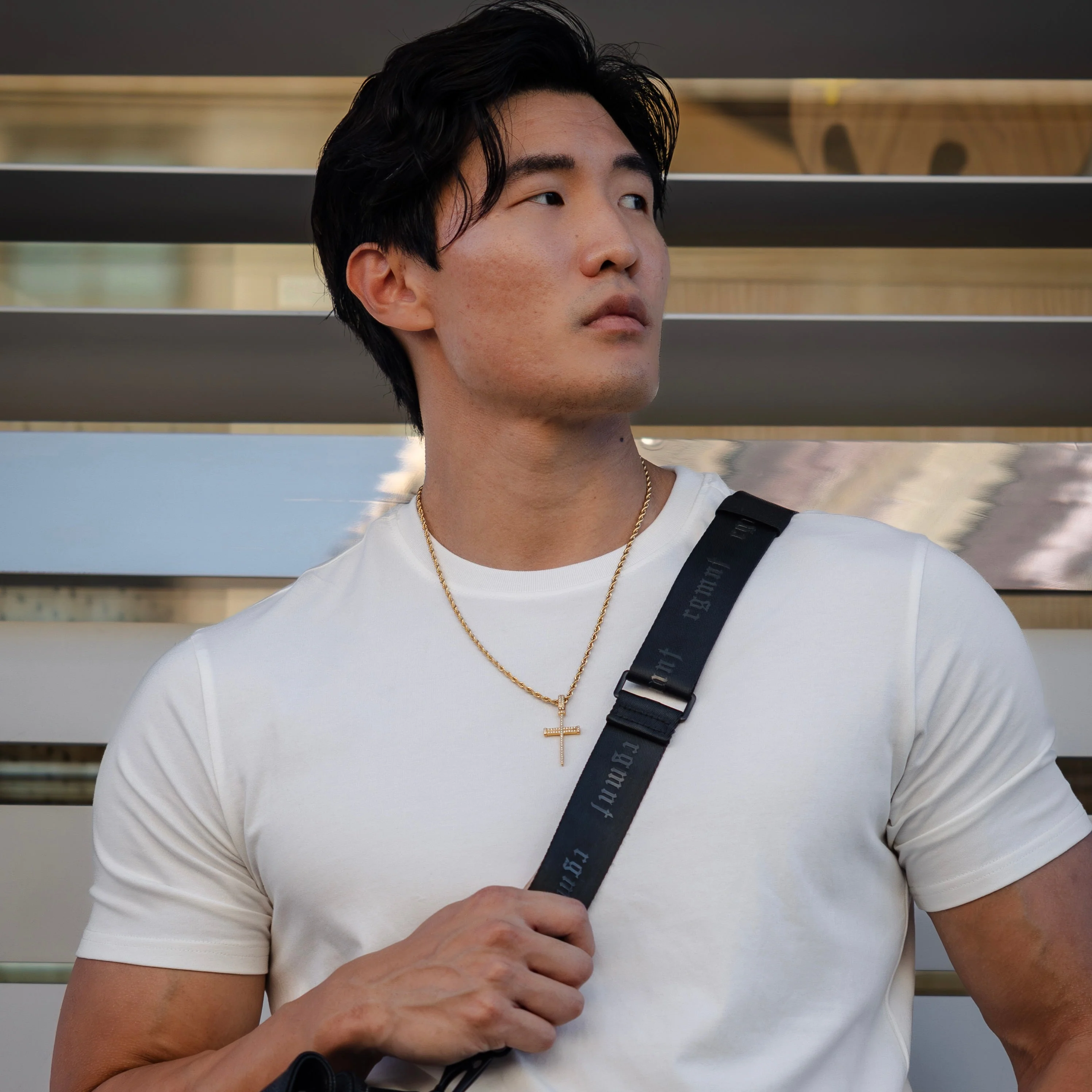 Iced Nail Cross - Gold RG114G - Image 3