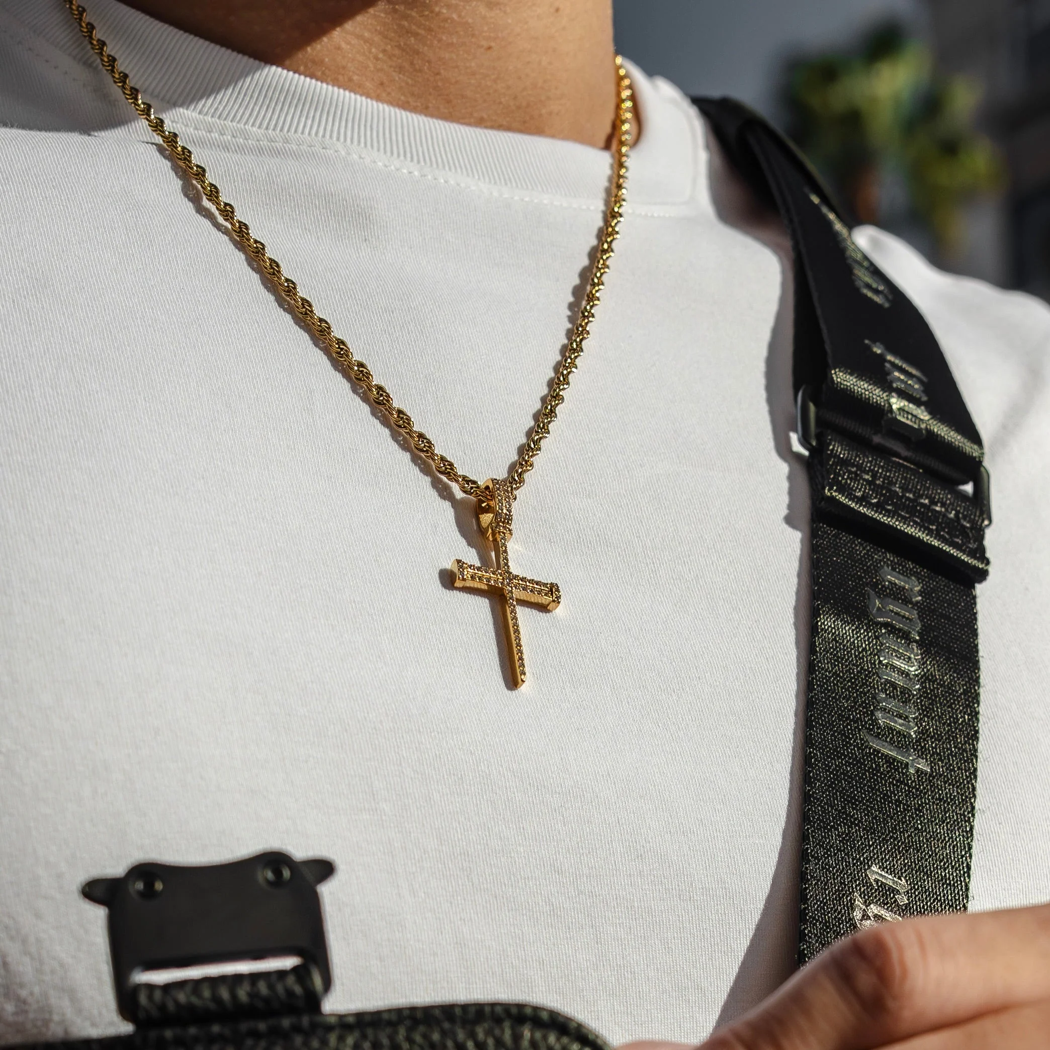 Iced Nail Cross - Gold RG114G - Image 8