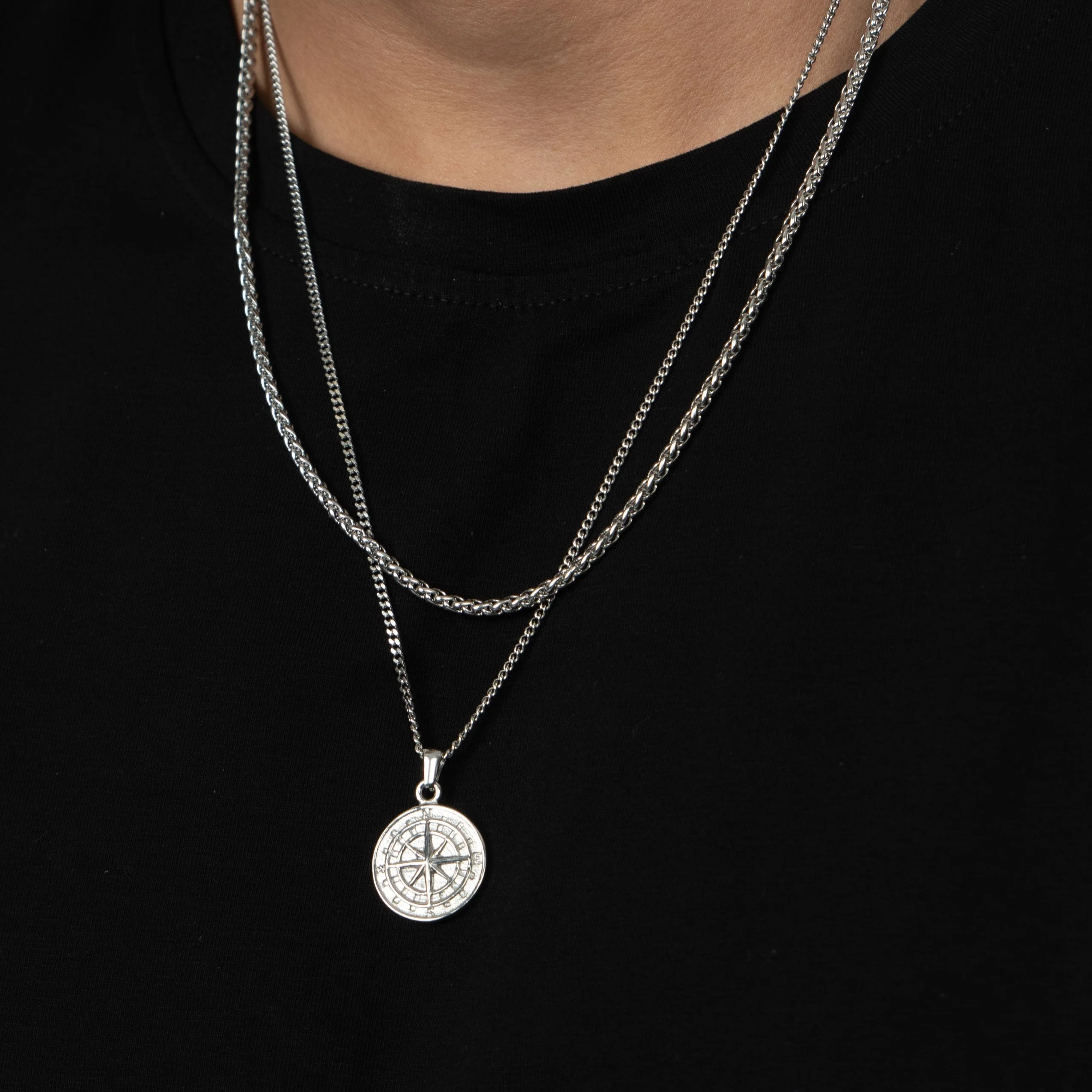 The Compass Pendant Stack - Silver RG148 +RG152 - Image 3