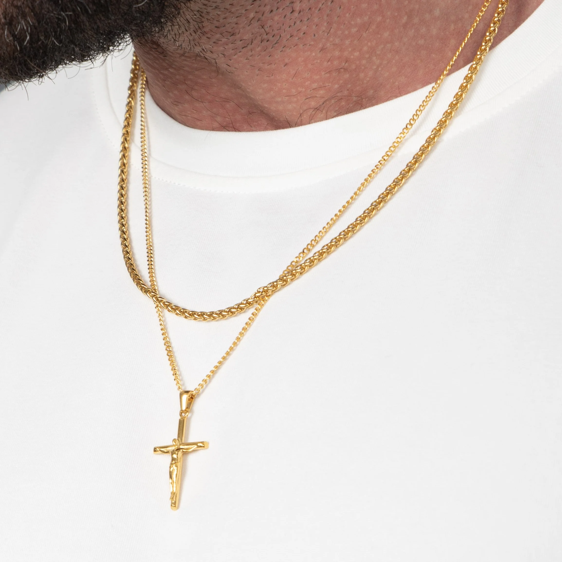 The Cross Pendant Stack - Gold RG149 + RG151 - Image 3